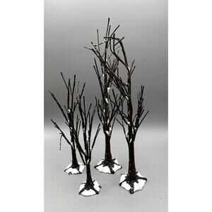 Heritage Village North Pole Series etc. Bundle of 4 Landscaping Bare Trees